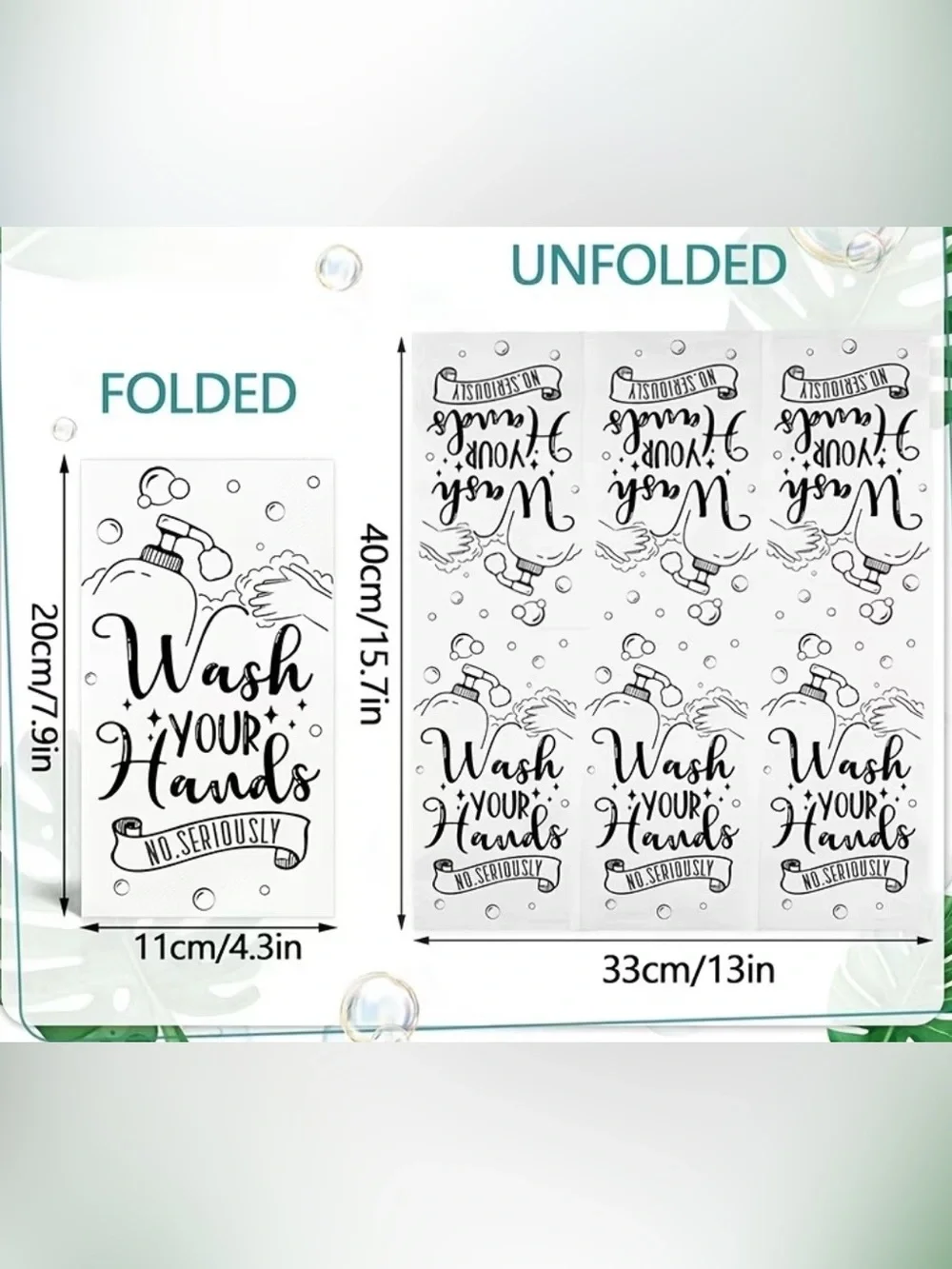 🧼 Disposable Hand Towels 20 Count Wash Your Hands Guest Bathroom Napkins